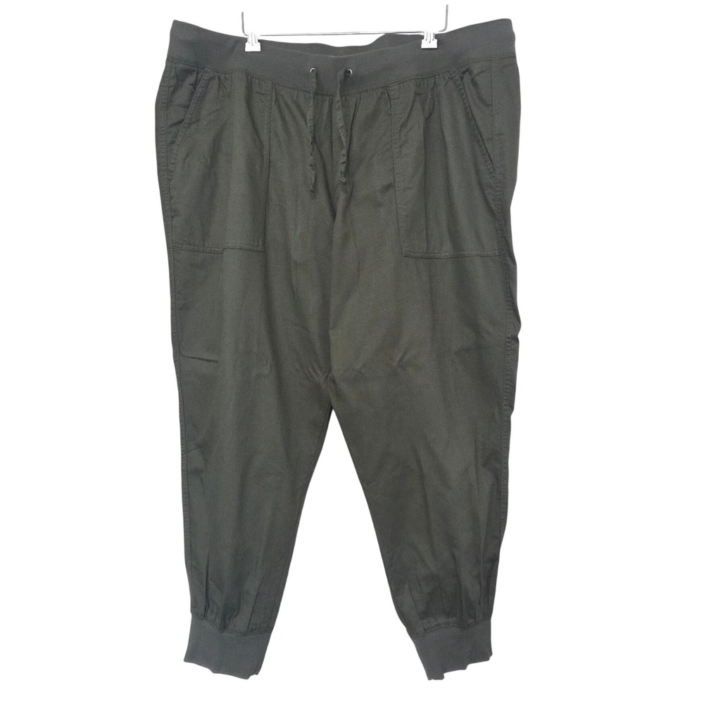 Gap Womens XXL Olive Green Utility Joggers Cotton Elastic Waist Drawstring Pants